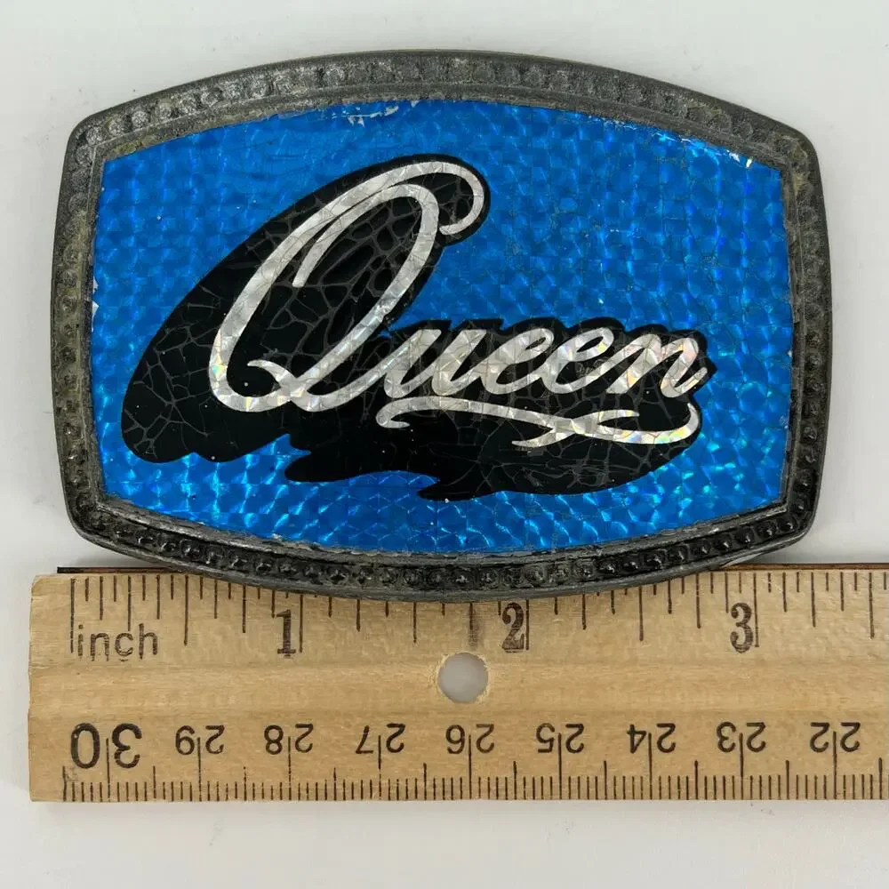 80s Queen belt buckle 1980s vintage